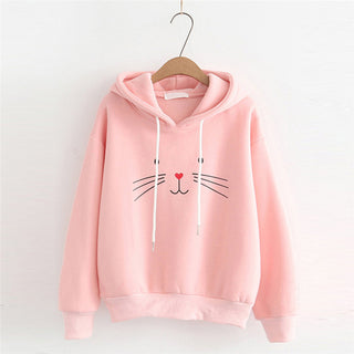 Buy pink Women Long Sleeve Printed Hoodie