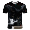 Unisex Cute Cat Print 3D Short Sleeve T-shirt