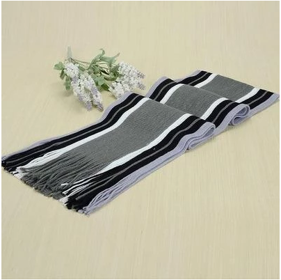 Men Striped Fringe Scarves