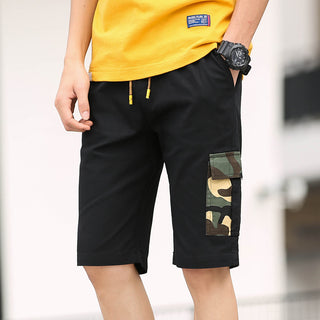 Buy black Men Loose five-point Shorts