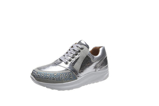 Buy silver Women Rhinestone Shiny Sneakers