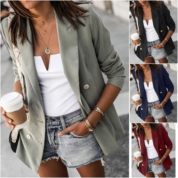 Women Button-down Casual Blazer