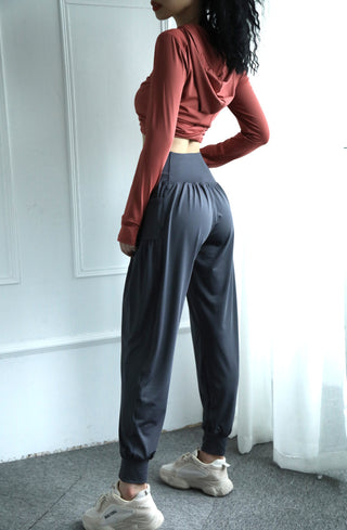 Buy grey Women Loose Polyester Track Pants