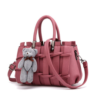 Buy dark-pink Woven Leather Hand and Shoulder Bad