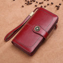 Women Floral Hollow Clutch Leather Wallet