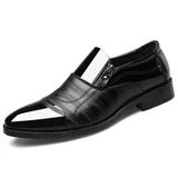 Buy black-zipper Men&#39;s Business Dress Shoes