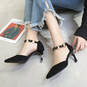 Women Pointed Stiletto Ring Buckle High Heels