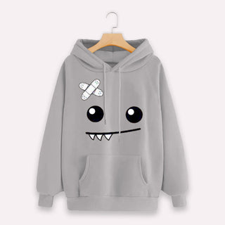 Buy gray Unisex Cartoon Printed Hoodie