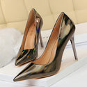 Women Glossy Patent Leather Heels