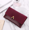 Women V-Clipped Leather Wallet