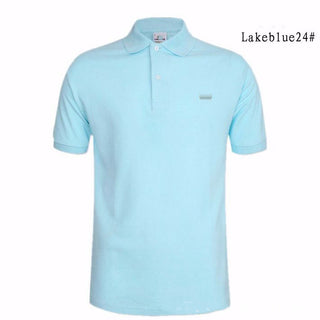 Buy light-blue Men Lapel Polo T-shirts