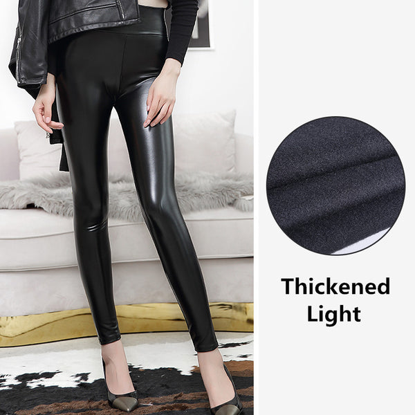 Women High Waist Tight Leather Leggings