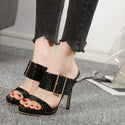 Imitation Leather Viscose Buckle Shoes