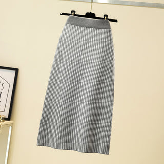 Buy gray Women Checkered Hip Skirt