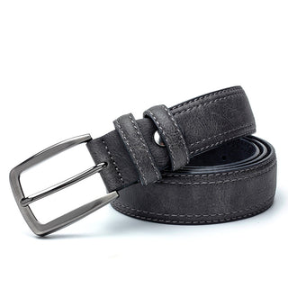 Buy gray Vintage Luxury Split Leather Designer Belt