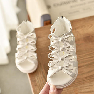 Buy white Girls Soft Leather Strapped Bow Shoes