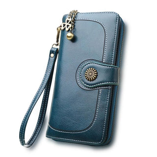 Women Floral Split Long Leather Wallet