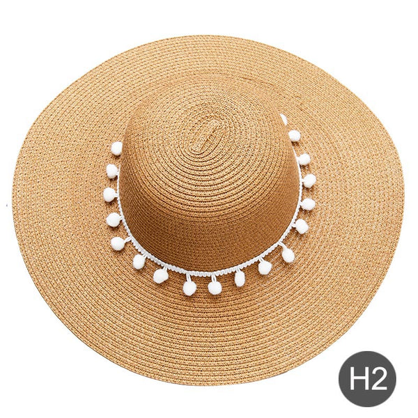 Women Plain Heart Patterned Straw Hat