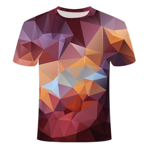 Men Creative 3D Line Printing T-Shirt