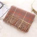 Women Double-Sided Plaid Scarf