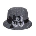 Woolen Pom Pom Flowered Ribbon Hat