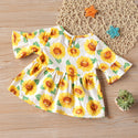 Floral Sunflower Ruffled Dress