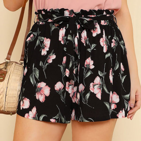 Floral Wide Leg Loose Shorts