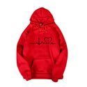 Women Heartbeat Drawstring Hoodie