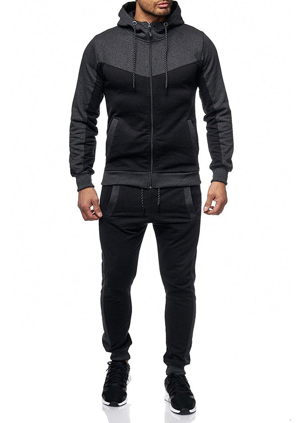 Men Casual Hooded Start Sweatshirt Suit