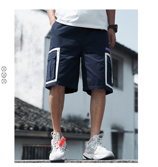 Men Tide Brand Loose Overalls Shorts