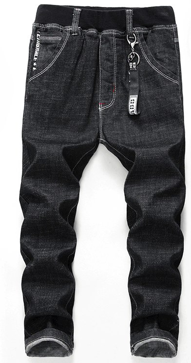 Boy's Denim Cotton Black Jeans