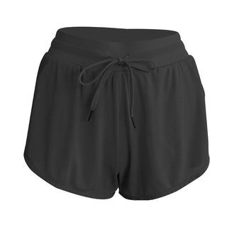 Buy black Polyester Elasticated Waist Layered Shorts