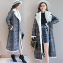 Women Long Cotton Wool Lined Blazer Cardigan Coat