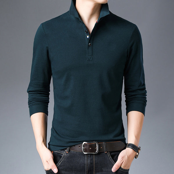 Men Mid Sleeve Solid Colored Polo Shirt