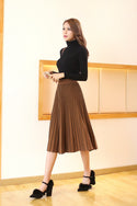 Women Solid Color Ruffled Skirt