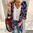 Floral Printed Loose Polyester Thin Cardigan