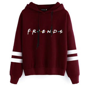 Buy red-2 F.R.I.E.N.D.S Letter Print Long Sleeve Cotton Hoodie