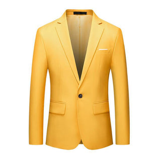 Buy yellow Men One-button Slimming Blazer