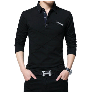 Buy black Men Long Sleeve Polo Shirt