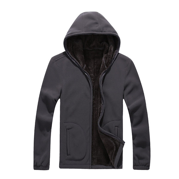 Men Plain Zip-Up Hoodie