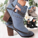 Women Versatile Low-barrel Rivet Boots