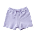 Elastic Waist Solid Colored Cotton Shorts