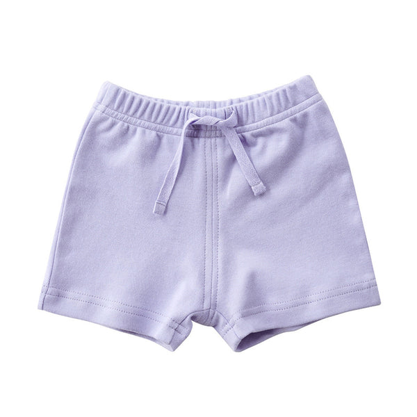 Elastic Waist Solid Colored Cotton Shorts