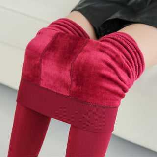 Buy red Women Warm Fur Lined Leggings