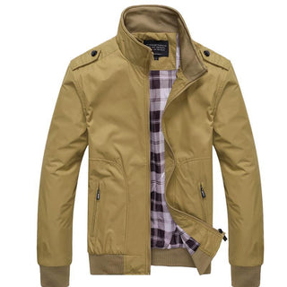 Buy khaki Men Warm Fitting Solid Jacket