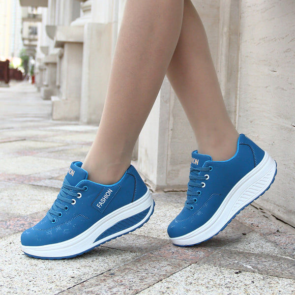 Women's Platform Lace-up Casual Sneakers