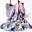 Women Floral Silk Printed Long Scarf