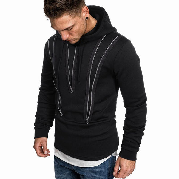 Men Casual Striped Pullover Hoodie