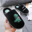 Dinosaur Patterned Plush Slip-on Comfort Slippers