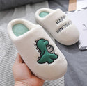 Dinosaur Patterned Plush Slip-on Comfort Slippers